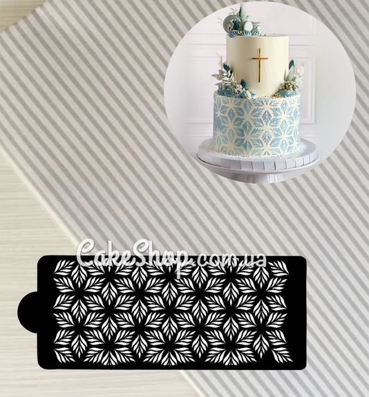 ⋗ Трафарет Узор листьев 4, большой купить в Украине ➛ CakeShop.com.ua, фото