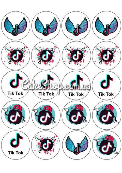 ⋗ Вафельна картинка для капкейків Tik Tok 2 купити в Україні ➛ CakeShop.com.ua, фото