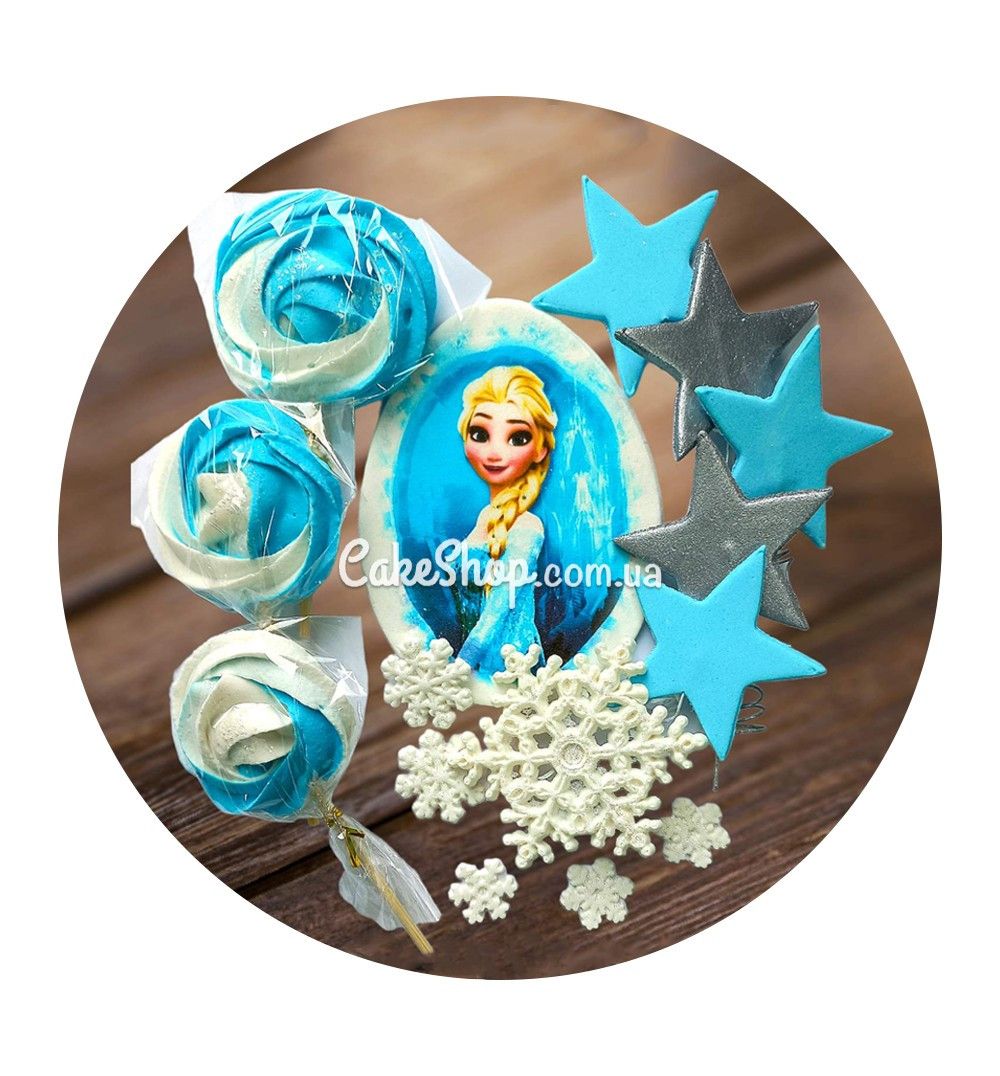 ⋗ Сахарные фигурки Принцесса Эльза премиум ТМ Ириска купить в Украине ➛ CakeShop.com.ua, фото