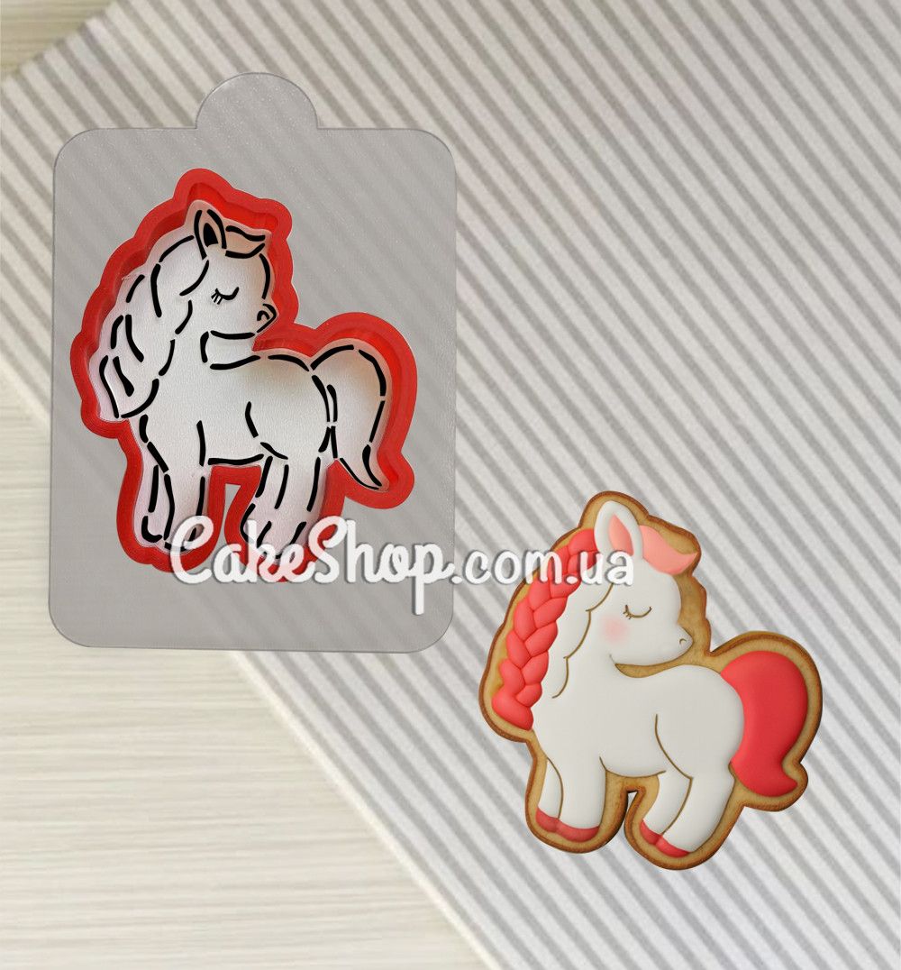 ⋗ Вирубка пластикова з трафаретом Коник купити в Україні ➛ CakeShop.com.ua, фото