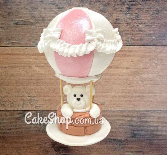 ⋗ Сахарные фигурки Мишка на розовом воздушном шаре ТМ Сладо купить в Украине ➛ CakeShop.com.ua, фото