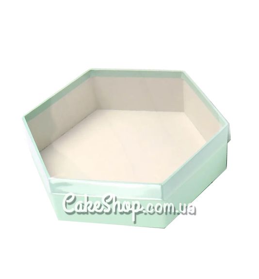 ⋗ Коробка шестигранная с окном d-26 см, h-6 см, Тифани купить в Украине ➛ CakeShop.com.ua, фото