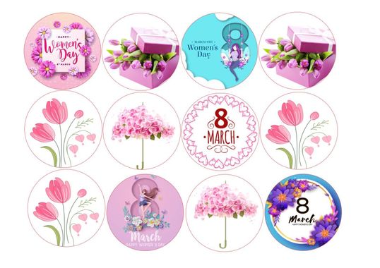 ⋗ Вафельна картинка 8 Березня 27 купити в Україні ➛ CakeShop.com.ua, фото