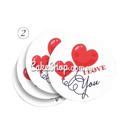 ⋗ Наліпка до Дня закоханих круг, 10 шт купити в Україні ➛ CakeShop.com.ua, фото