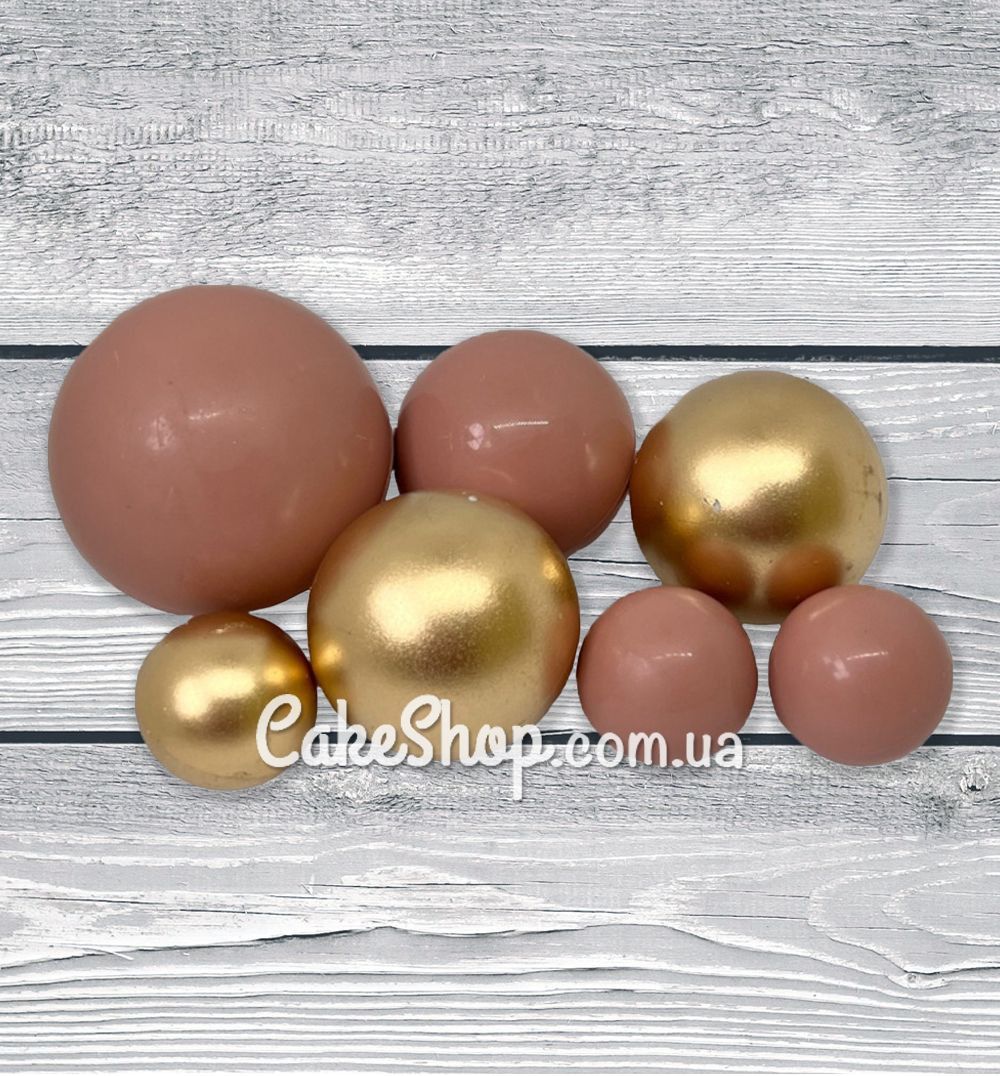⋗ Сфера шоколадна SD Бежево-золота купити в Україні ➛ CakeShop.com.ua, фото