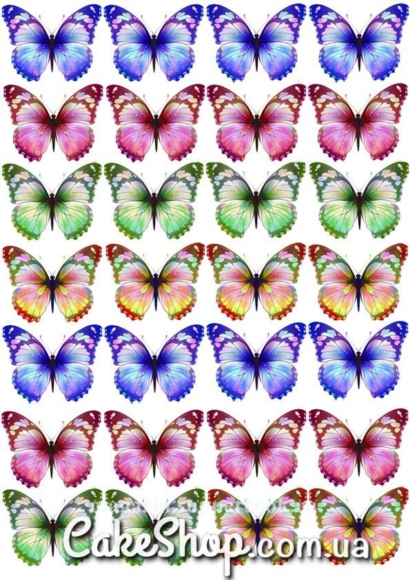 Сахарная картинка Бабочки 2 - фото
