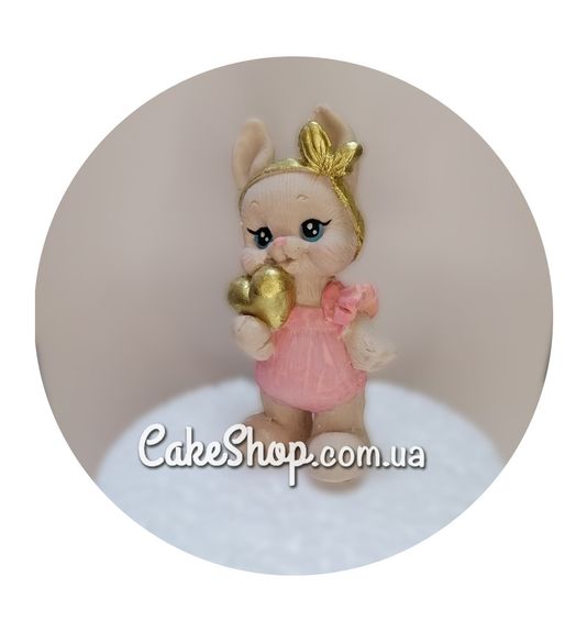 ⋗ Шоколадна фігурка Зайча з сердечком Беж-рожеве ТМ ДімК купити в Україні ➛ CakeShop.com.ua, фото