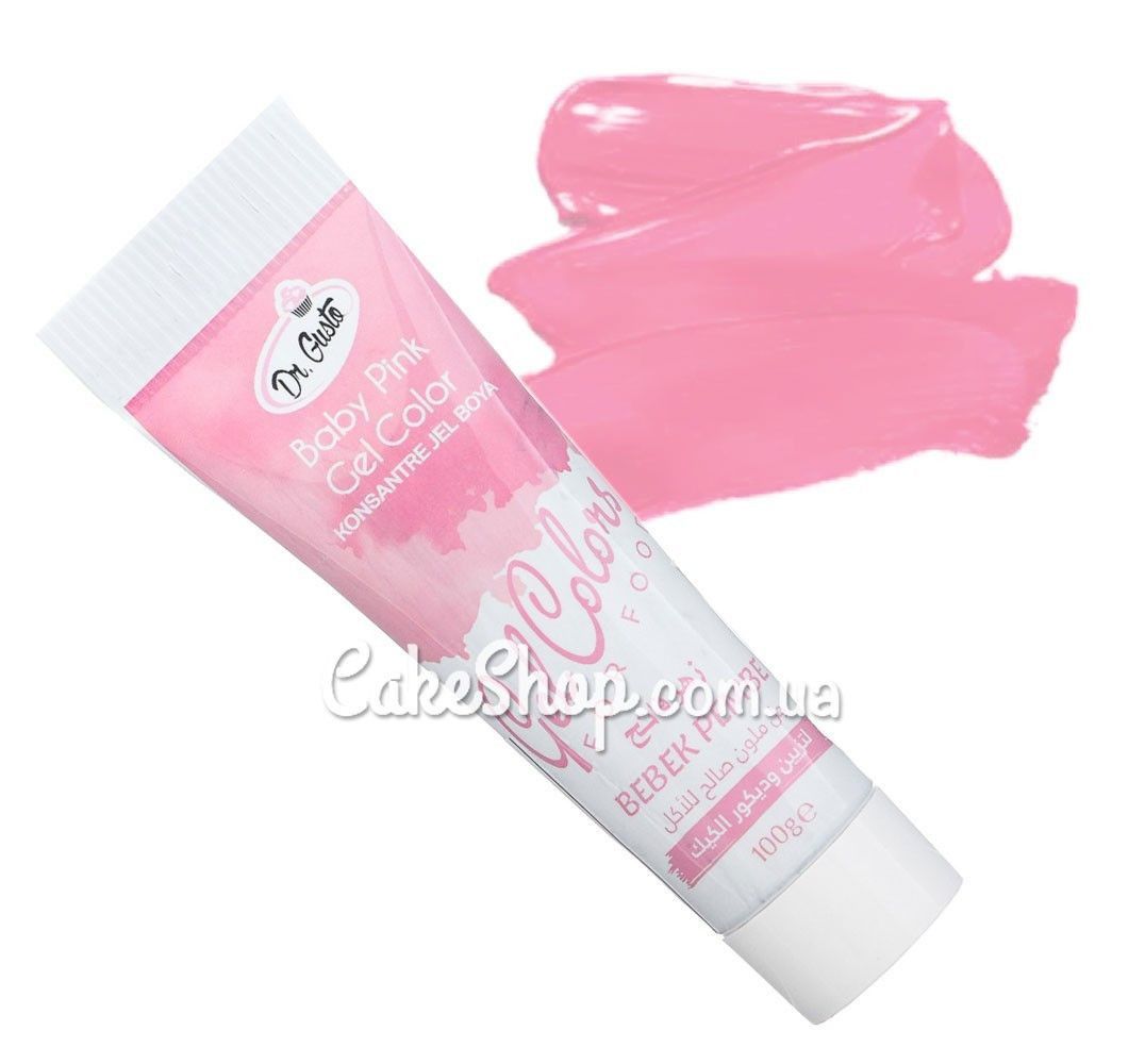 ⋗ Гелевий барвник Dr. Gusto ніжно-рожевий (Baby Pink ), 100 г УЦІНКА купити в Україні ➛ CakeShop.com.ua, фото