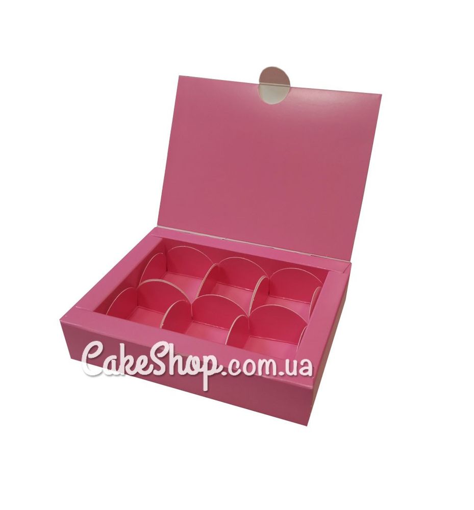 Коробка на 6 конфет без окна Розовая, 11х14,5х3 - фото