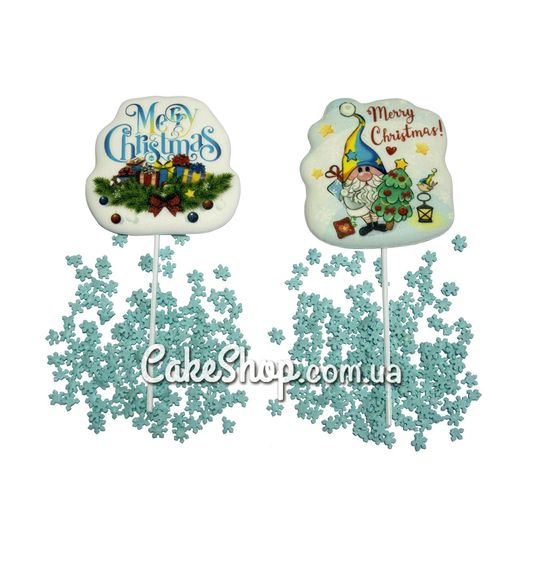 ⋗ Сахарные фигурки набор Приветствие Merry Christmas купить в Украине ➛ CakeShop.com.ua, фото