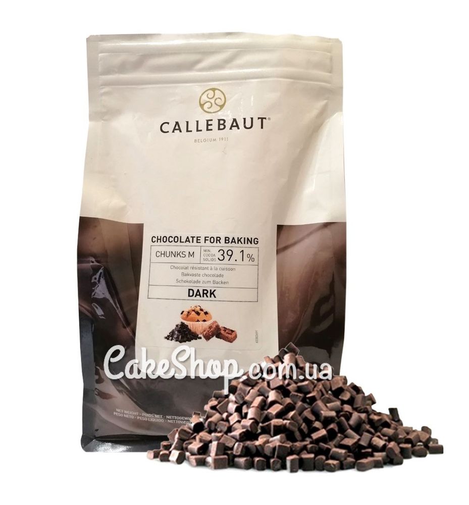 Шоколад бельгійський Callebaut термостабільний в дропсах (шматочки) Dark M, 100 г - фото