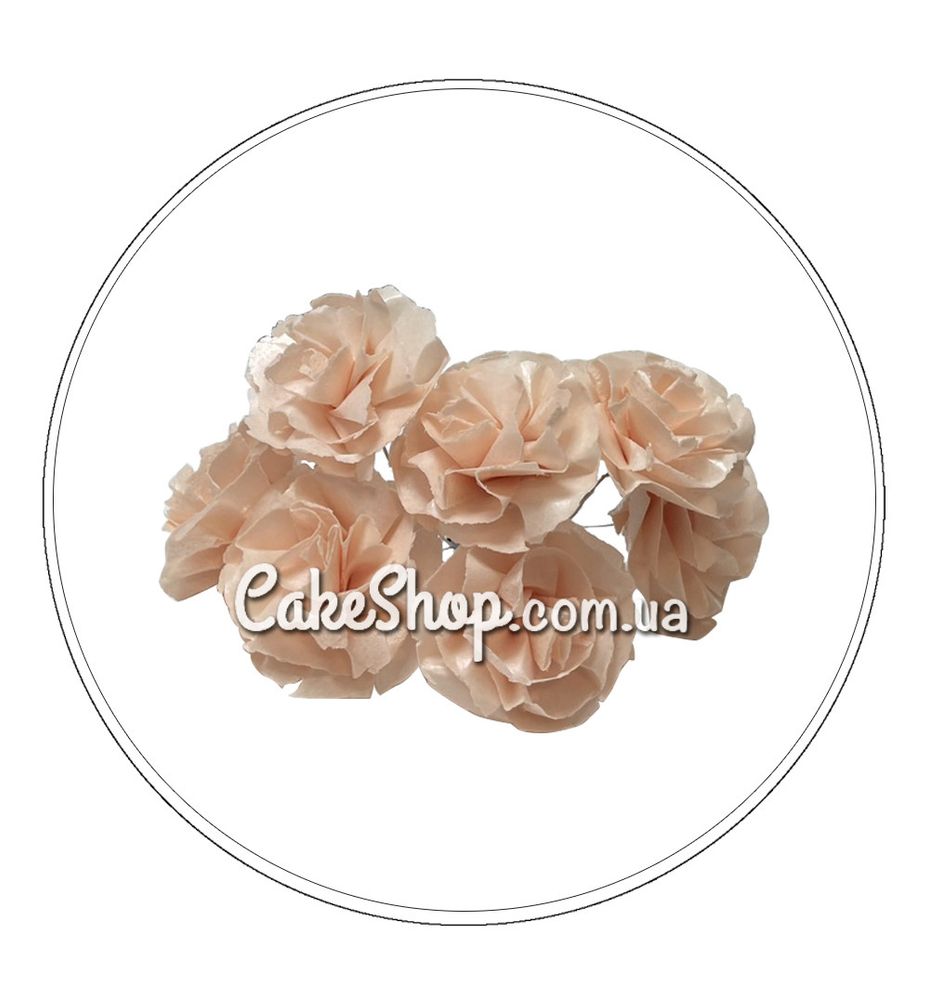 Вафельна квітка Троянда чайна персикова 7 шт, DR - фото