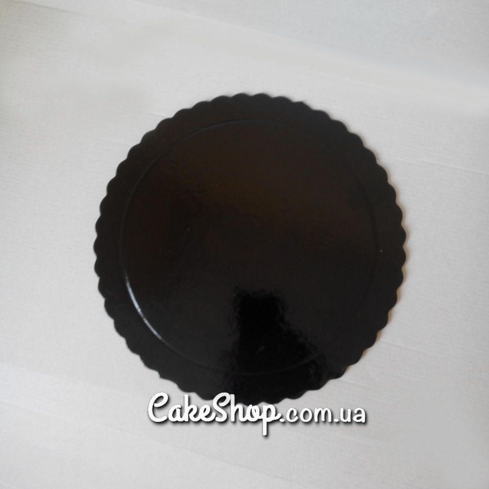 Подложка под торт круглая, уплотненная D 25 см Чёрная - фото