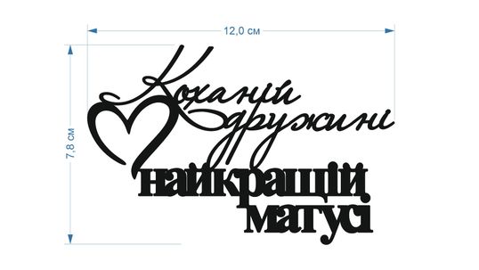 ⋗ Акриловый топпер DZ боковой надпись Коханій дружині, найкращій матусі золото купить в Украине ➛ CakeShop.com.ua, фото