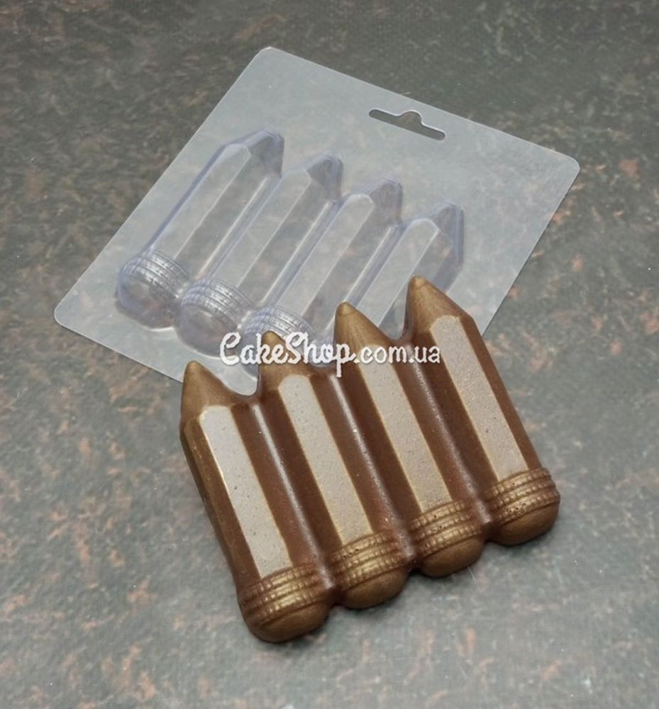 Пластикова форма для шоколаду Олівці - фото