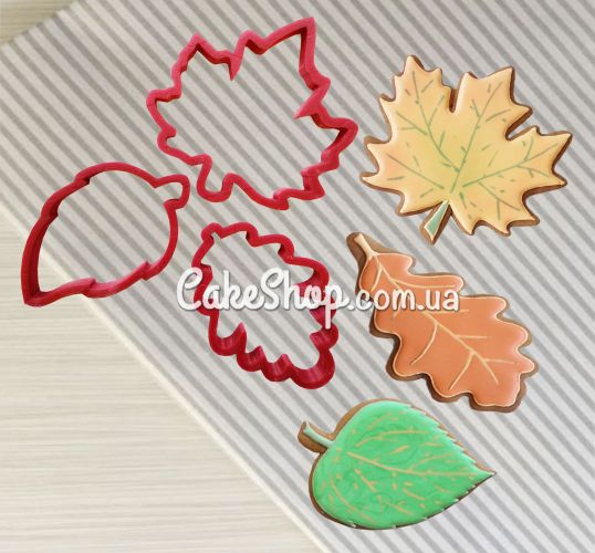 ⋗ Вирубка пластикова Набір Листочки купити в Україні ➛ CakeShop.com.ua, фото