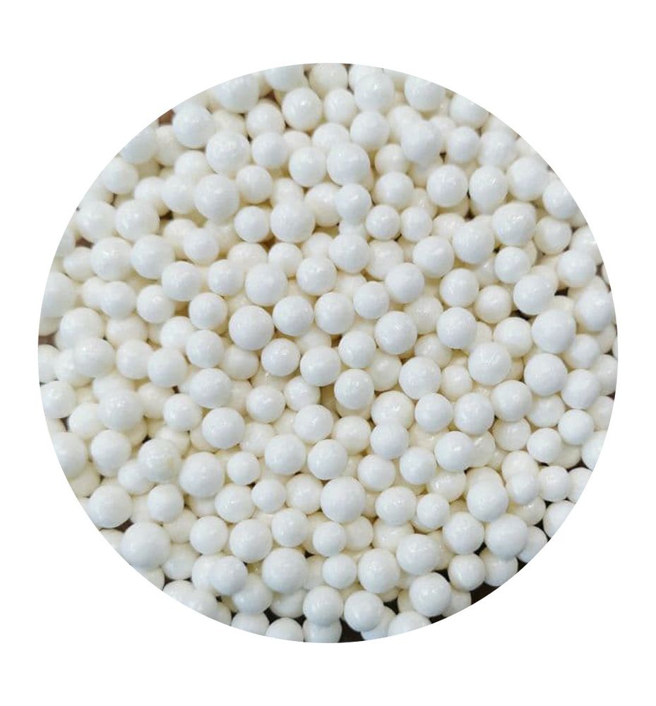 Посыпка сахарная шарики глянцевые Белые 5 мм, 50г - фото