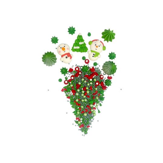 ⋗ Цукровий набір прикрас конусний Веселі сніговики ТМ Сладо купити в Україні ➛ CakeShop.com.ua, фото