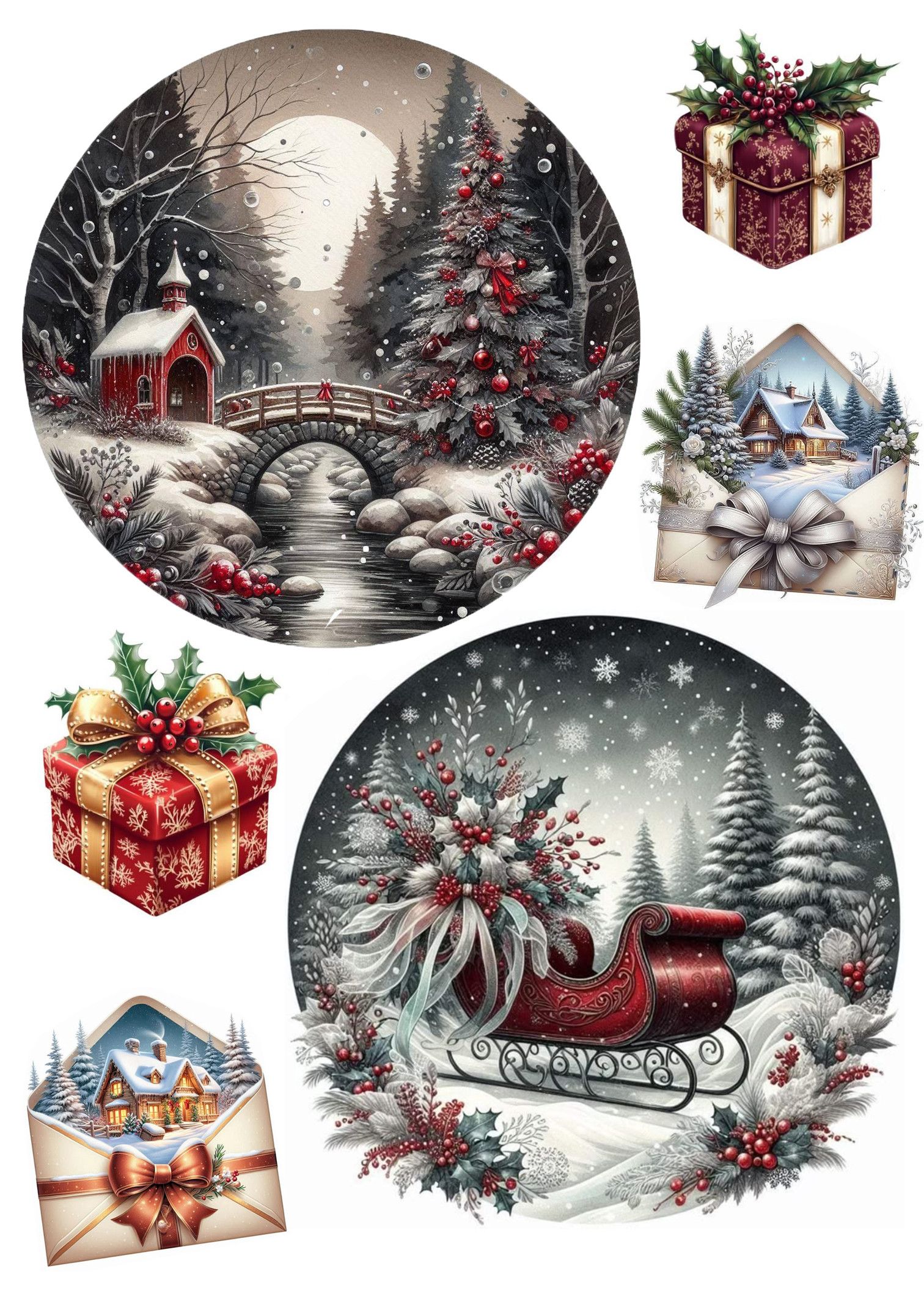 ⋗ Вафельная картинка Різдвяна 2 купить в Украине ➛ CakeShop.com.ua, фото