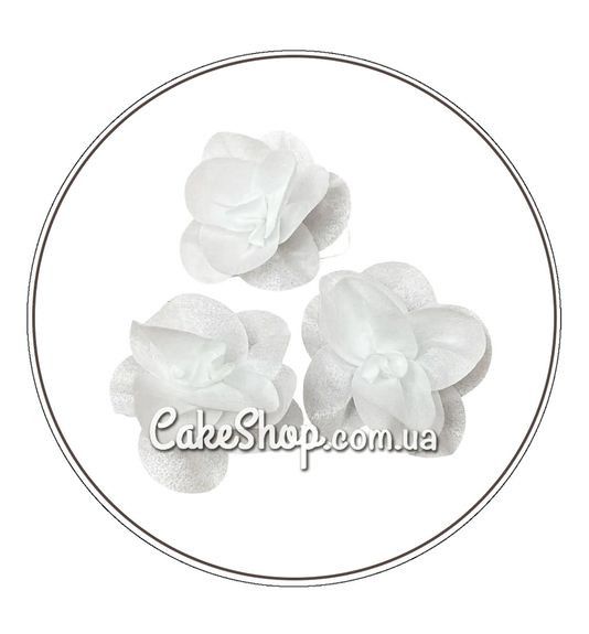 ⋗ Вафельный цветок Роза белая 3 шт ТМ Сладо купить в Украине ➛ CakeShop.com.ua, фото