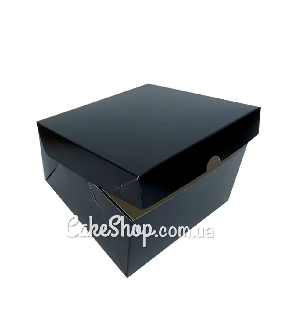 ⋗ Коробка для подарков, бенто-торта черная, 16х16х9см купить в Украине ➛ CakeShop.com.ua, фото