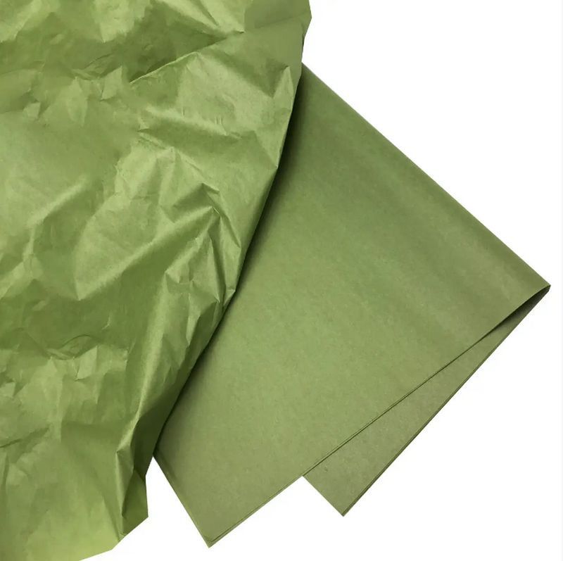 Бумага тишью оливковый, 10 листов - фото