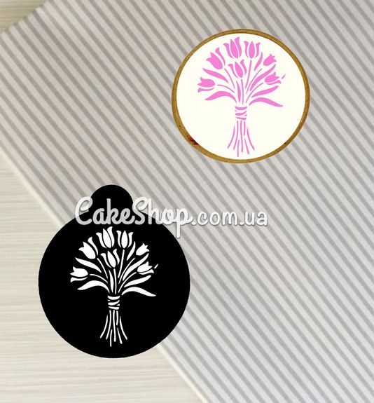 ⋗ Трафарет Букет тюльпанів купити в Україні ➛ CakeShop.com.ua, фото