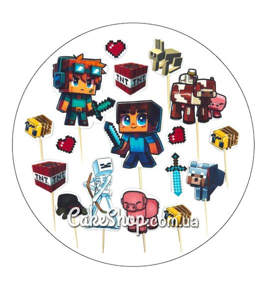 ⋗ Цукрові фігурки топери MAXI Дитячий майнкрафт ТМ ДімК купити в Україні ➛ CakeShop.com.ua, фото