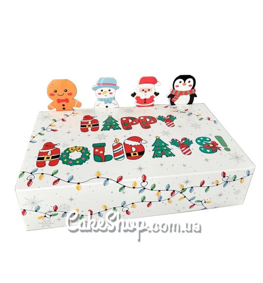 ⋗ Коробка для десертов Фигурки 25х15х5 см, Белая купить в Украине ➛ CakeShop.com.ua, фото