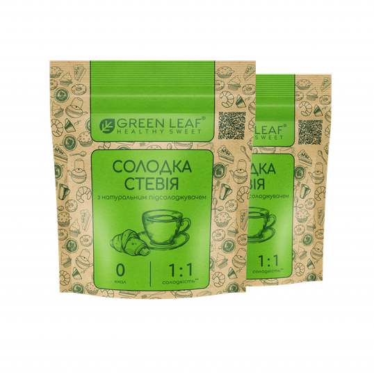 ⋗ Солодка Стевія Green Leaf (1:1) 100г купити в Україні ➛ CakeShop.com.ua, фото