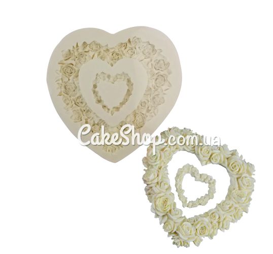 ⋗ Силіконовий молд SN Серце з троянд 2 купити в Україні ➛ CakeShop.com.ua, фото