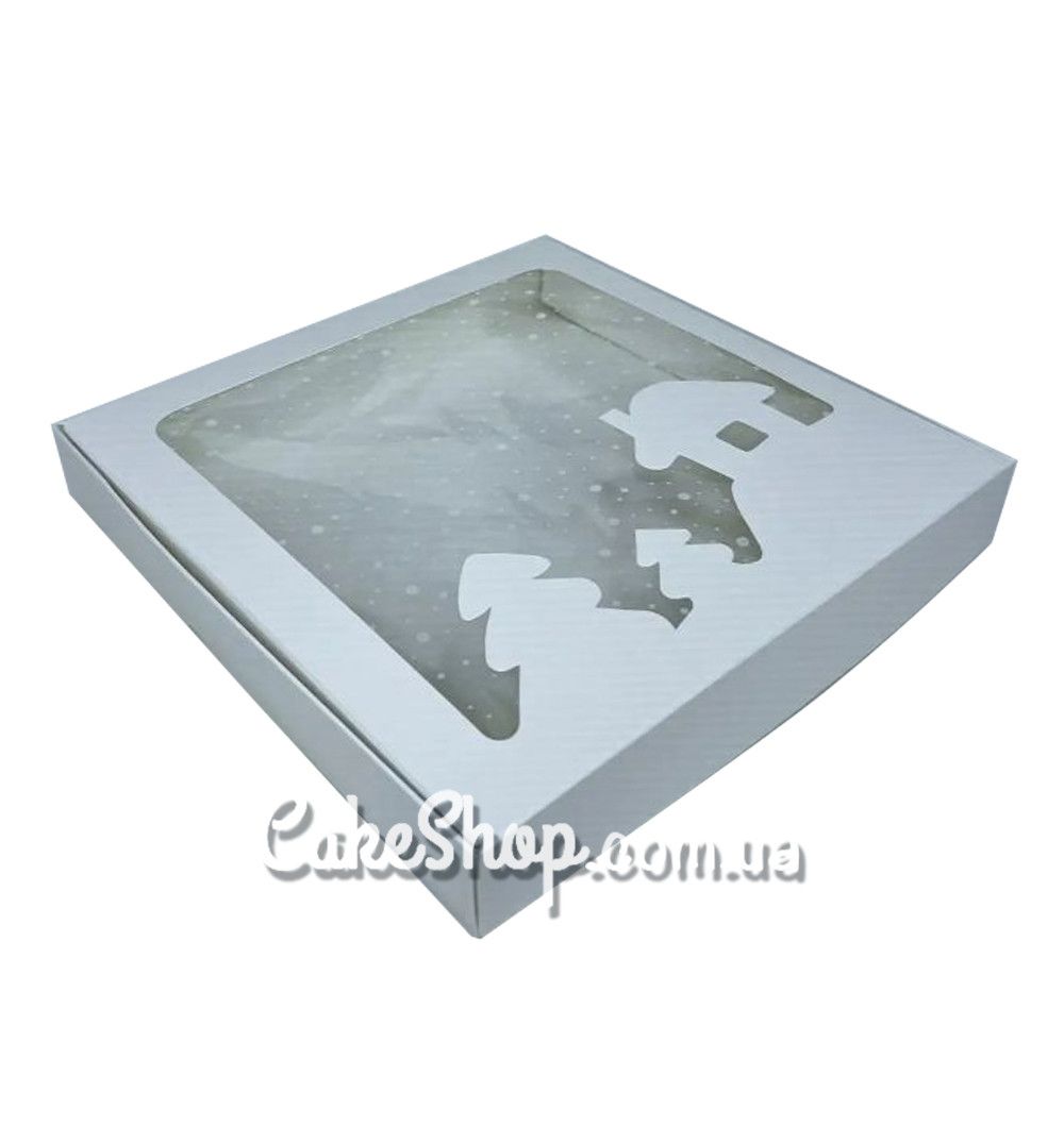 ⋗ Коробка для пряников с домиком Белая, 20х20х3 см купить в Украине ➛ CakeShop.com.ua, фото