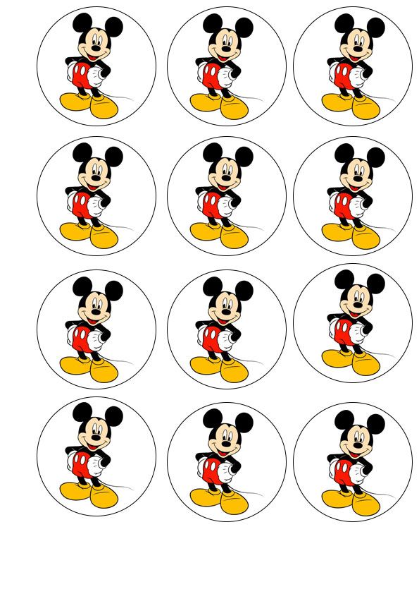 Вафельная картинка для капкейков Микки Маус 1 - фото