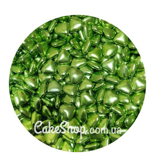 ⋗ Декор Сердца зеленые 1,5 см купить в Украине ➛ CakeShop.com.ua, фото
