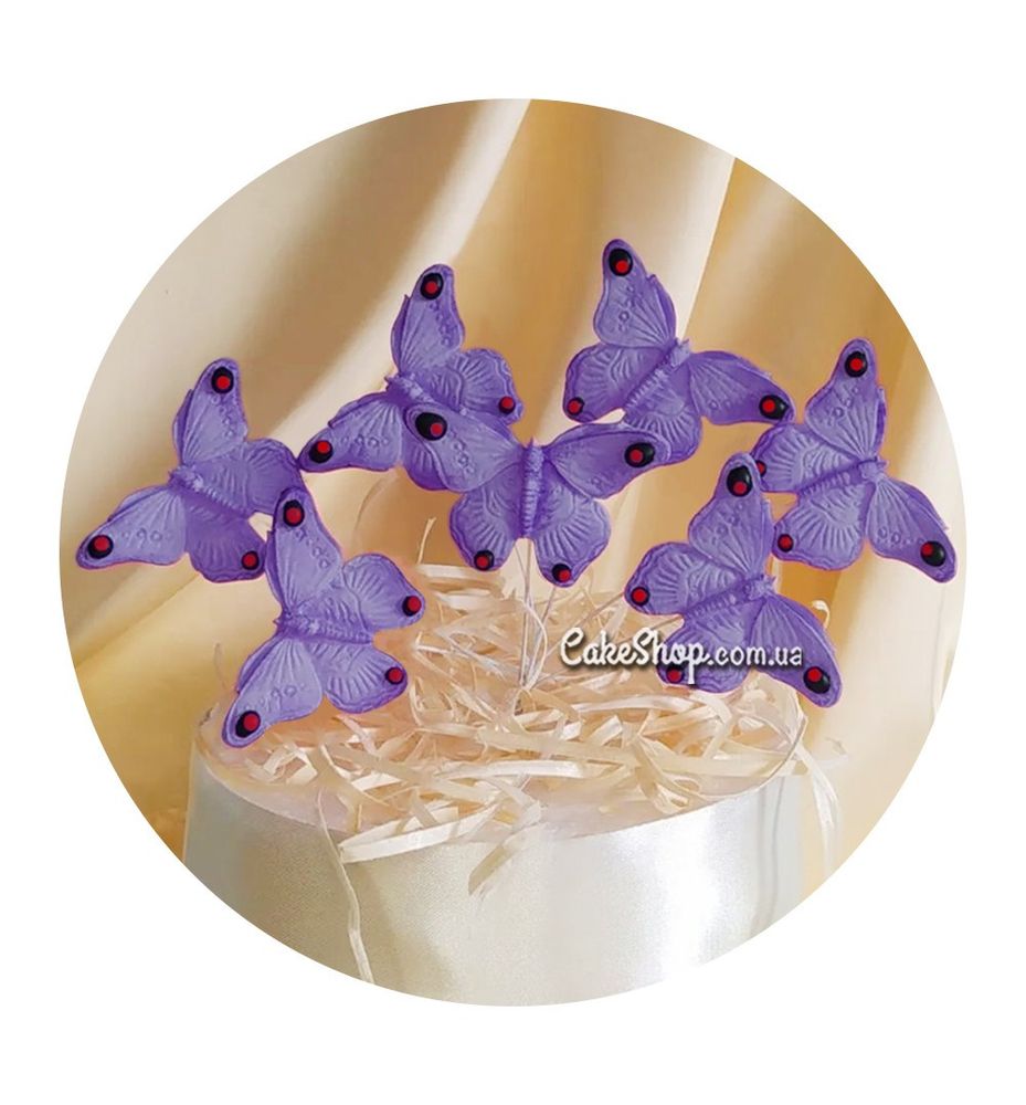 Сахарные фигурки Бабочки моно лавандовые ТМ KD - фото