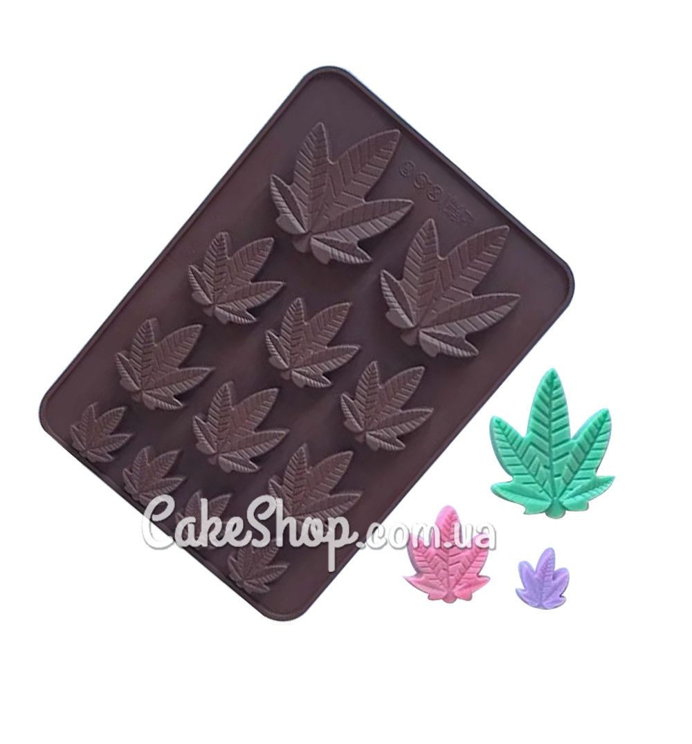 ⋗ Силіконова форма Листя коноплі  купити в Україні ➛ CakeShop.com.ua, фото