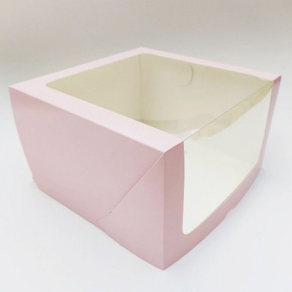 ⋗ Коробка для торта Пудра з віконцем, 25х25х15 см купити в Україні ➛ CakeShop.com.ua, фото