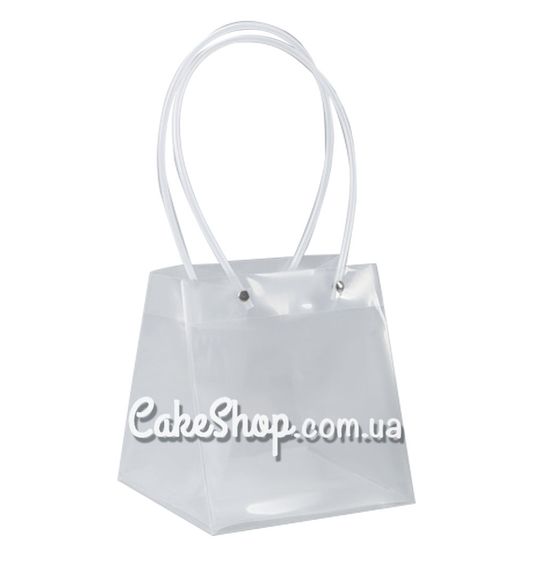 ⋗ Пакет прозорий з ручками 23х24х18 см купити в Україні ➛ CakeShop.com.ua, фото