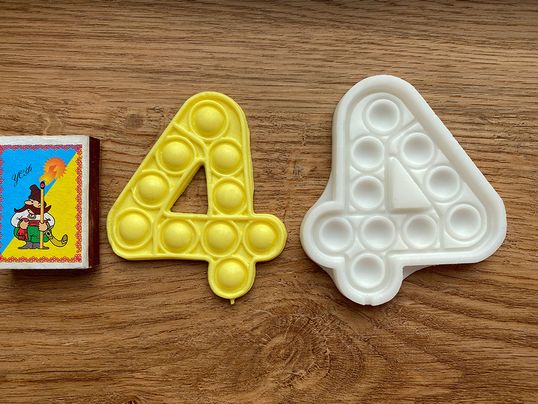 ⋗ Силиконовый молд поп-ит Цифра четыре купить в Украине ➛ CakeShop.com.ua, фото