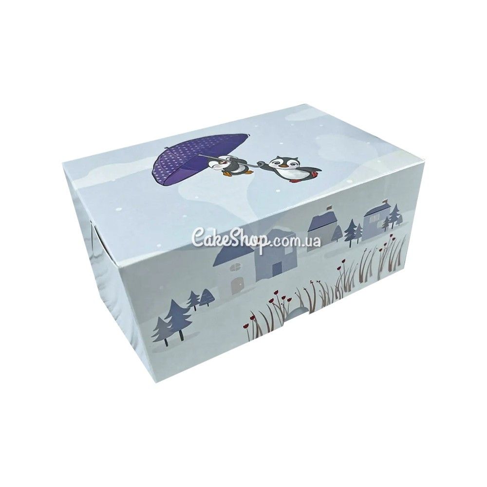 ⋗ Коробка-контейнер для десертов Пингвинята, 18х12х8 см купить в Украине ➛ CakeShop.com.ua, фото