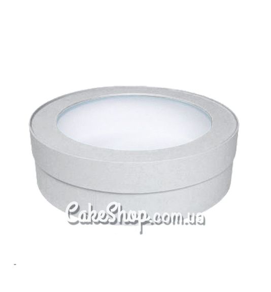 ⋗ Коробка круглая с окном d-18 см, h-6 см,Белая купить в Украине ➛ CakeShop.com.ua, фото