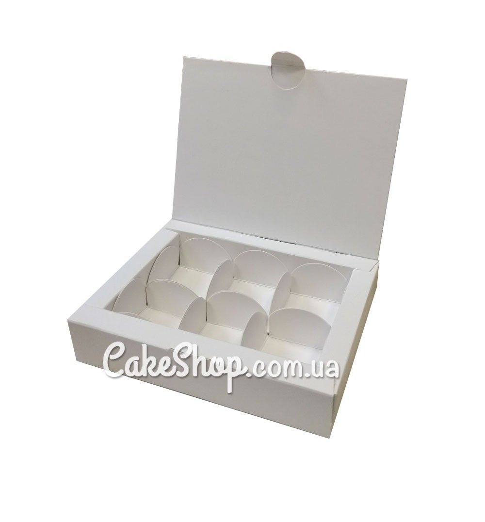 ⋗ Коробка на 6 конфет без окна Белая, 11х14,5х3 купить в Украине ➛ CakeShop.com.ua, фото