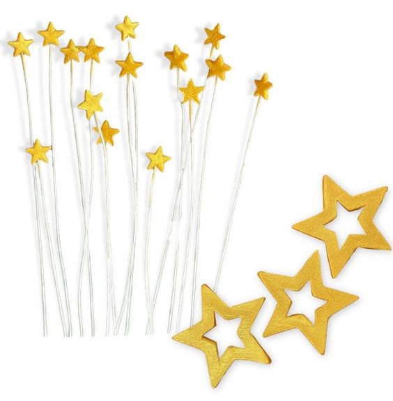 ⋗ Цукрові фігурки Зірковий набір золотий ТМ Сладо купити в Україні ➛ CakeShop.com.ua, фото