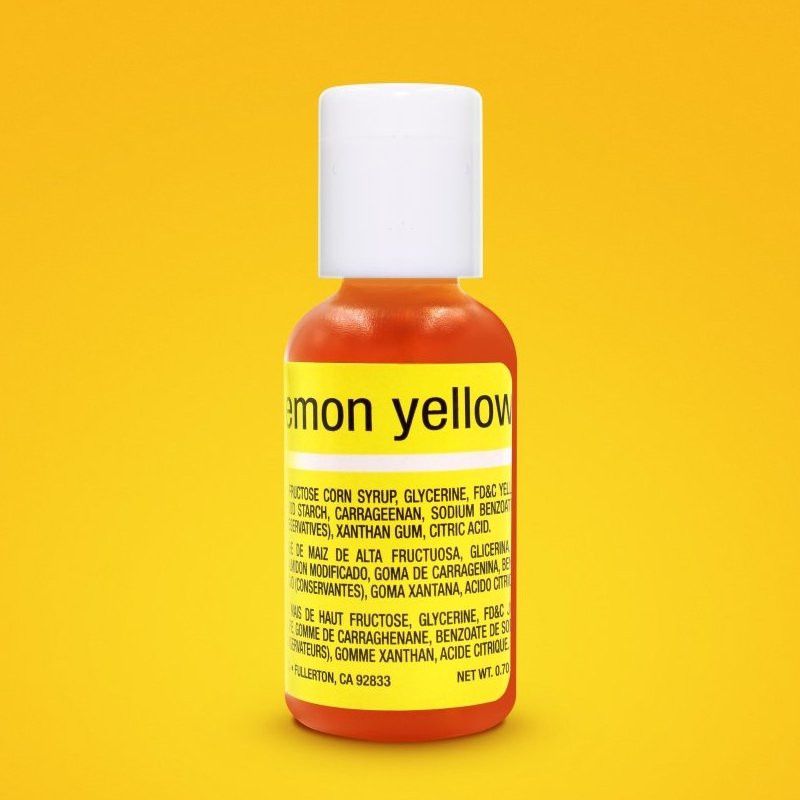 ⋗ Гелевий барвник Chefmaster Liqua-Gel Lemon Yellow (Лимонно-жовтий) купити в Україні ➛ CakeShop.com.ua, фото