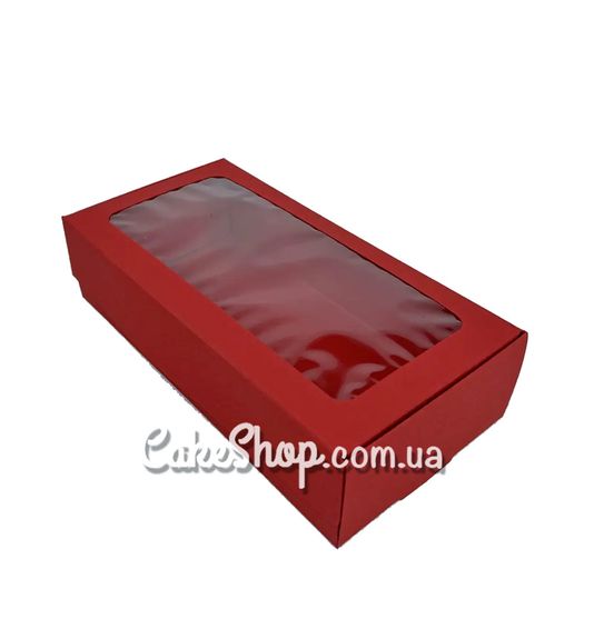 ⋗ Коробка для десертов 20х10х5 см, с окном Красная купить в Украине ➛ CakeShop.com.ua, фото