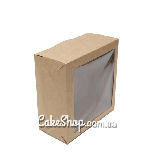 ⋗ Коробка для десертів з вікном 15х15х7, Крафт купити в Україні ➛ CakeShop.com.ua, фото