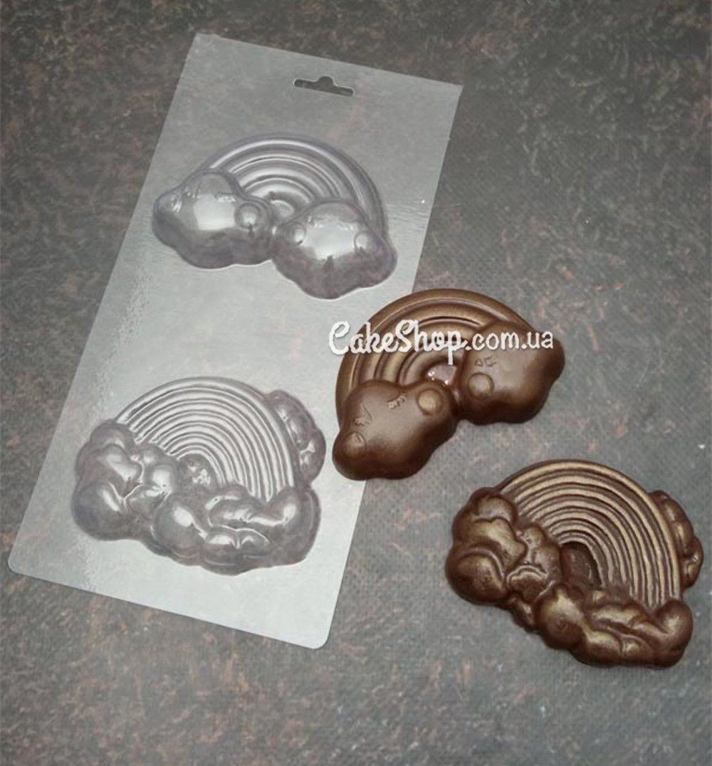 ⋗ Пластиковая форма для шоколада Радуга с облаками купить в Украине ➛ CakeShop.com.ua, фото