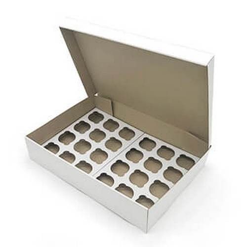 ⋗ Коробка на 24 кекса из гофрокартона Белая, 47,5 х 32,1 х 9,0 см купить в Украине ➛ CakeShop.com.ua, фото