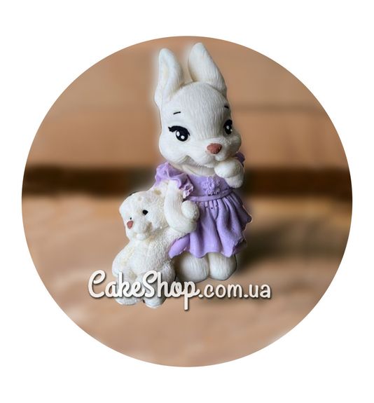 ⋗ Шоколадная фигурка Зайча в платье Бело-сиреневое ТМ ДомК купить в Украине ➛ CakeShop.com.ua, фото