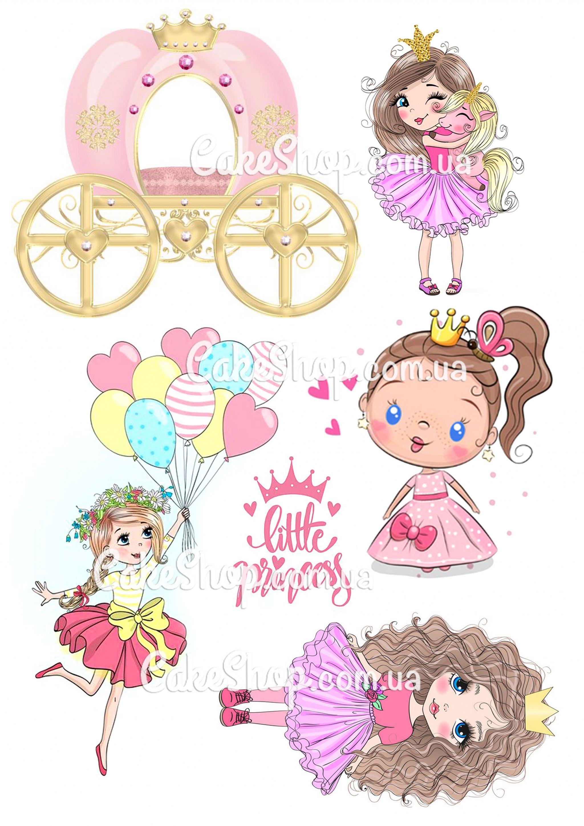 ⋗ Вафельная картинка Маленькая принцесса купить в Украине ➛ CakeShop.com.ua, фото